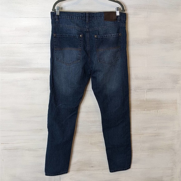 Old School Men's Distressed Blue Denim Jeans Size 34W/32L NWOT - Picture 2 of 4